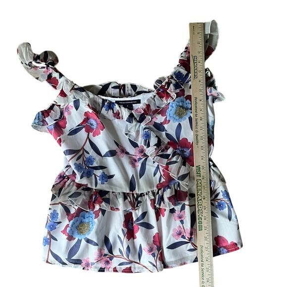 French Connection Aden Bai Lurex Frill Ruffle Cami Top Women's 8 Floral Sparkle - Picture 9 of 10